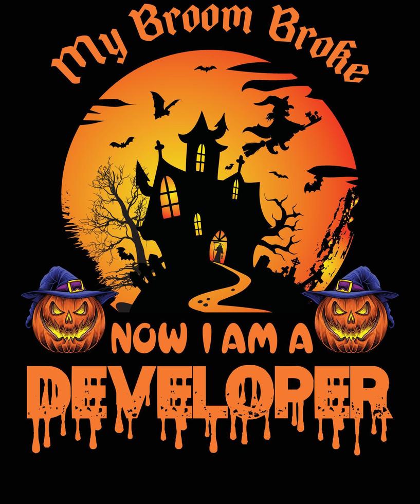 DEVELOPER T-SHIRT DESIGN FOR HALLOWEEN vector