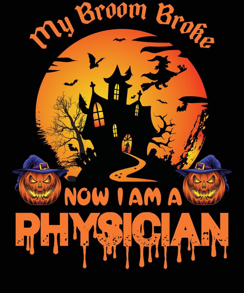 diseño de camiseta de médico para halloween vector