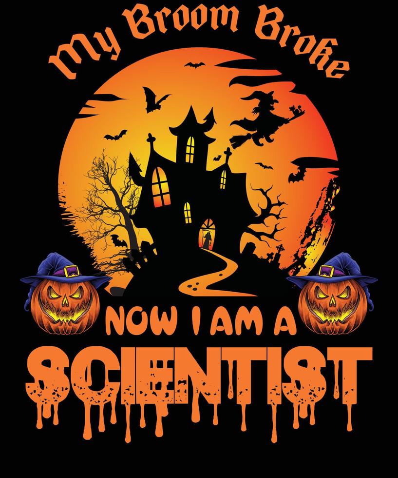 diseño de camiseta científica para halloween vector