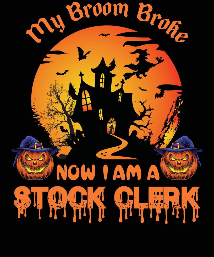 STOCK CLERK T-SHIRT DESIGN FOR HALLOWEEN vector