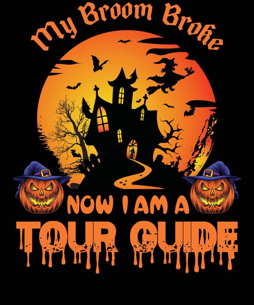 TOUR GUIDE T-SHIRT DESIGN FOR HALLOWEEN vector