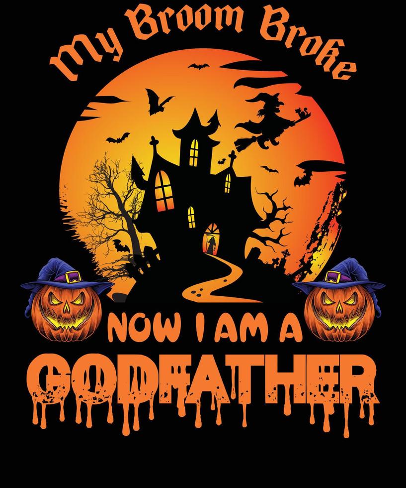 diseño de camiseta de padrino para halloween vector