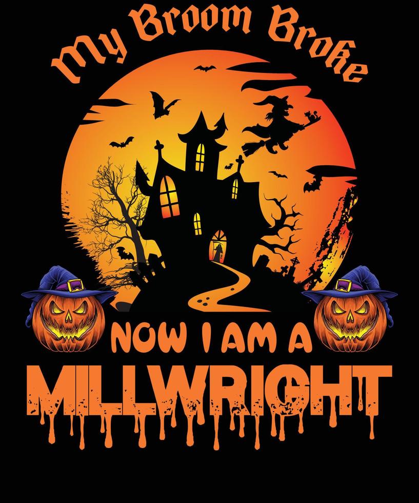 MILLWRIGHT T-SHIRT DESIGN FOR HALLOWEEN vector