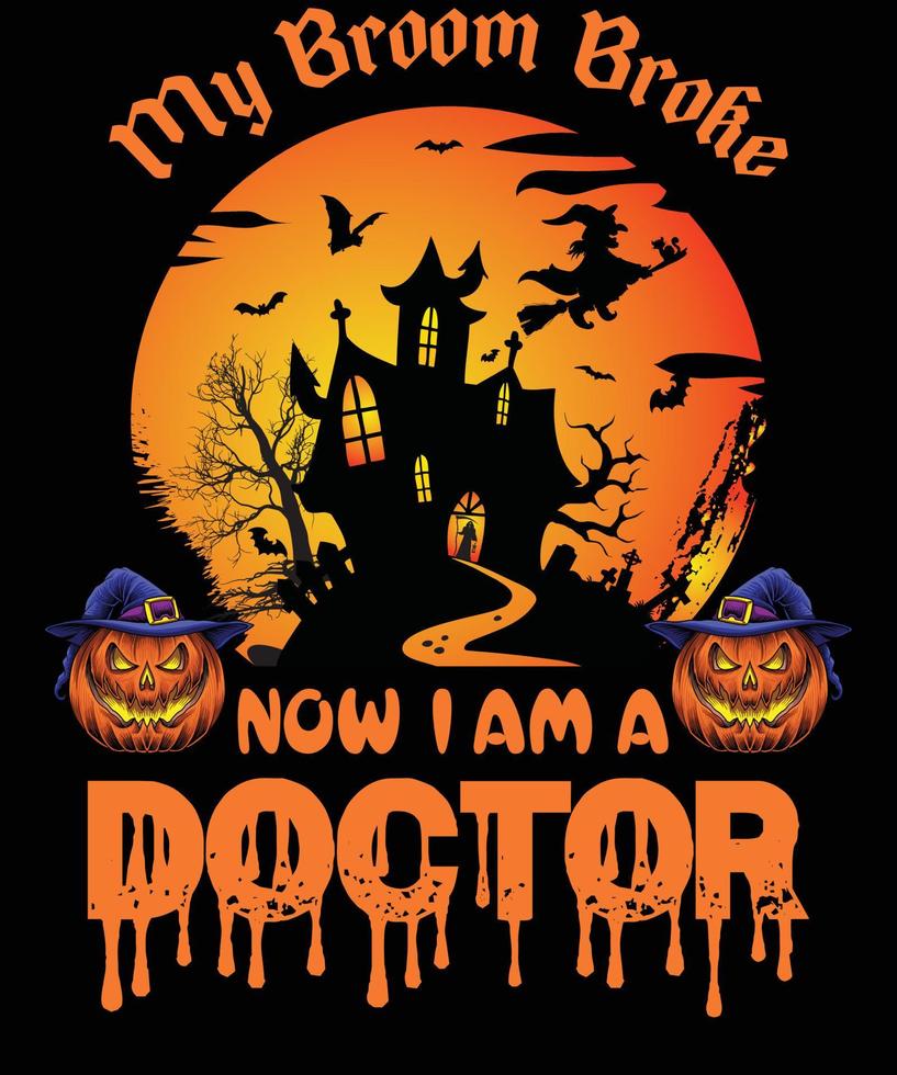 diseño de camiseta de doctor para halloween vector