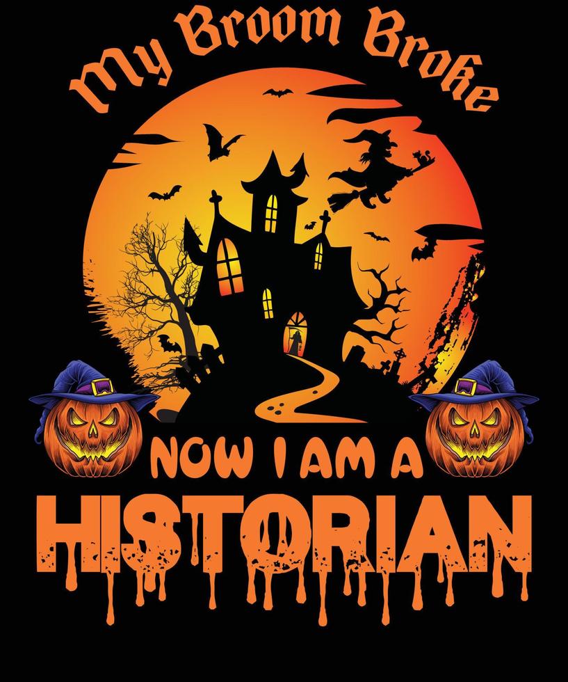 HISTORIAN T-SHIRT DESIGN FOR HALLOWEEN vector