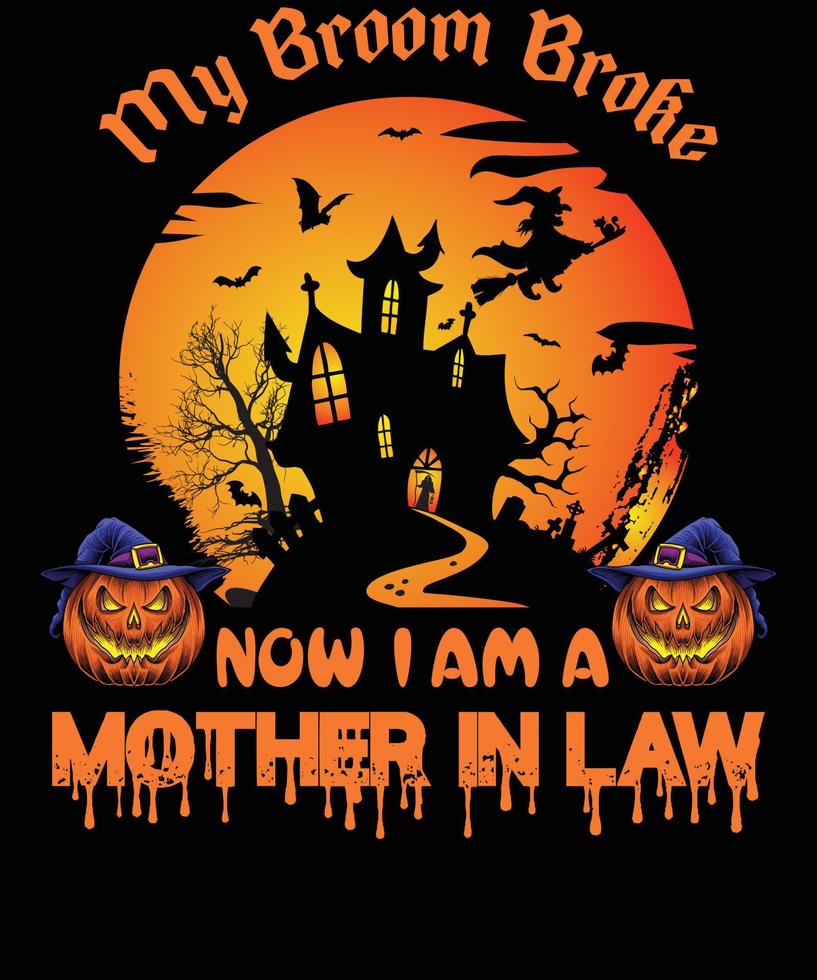 diseño de camiseta de suegra para halloween vector