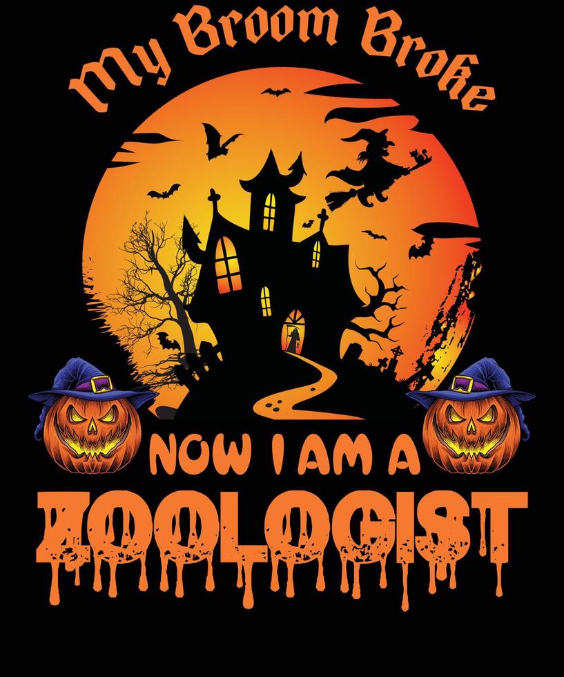 ZOOLOGIST T-SHIRT DESIGN FOR HALLOWEEN vector