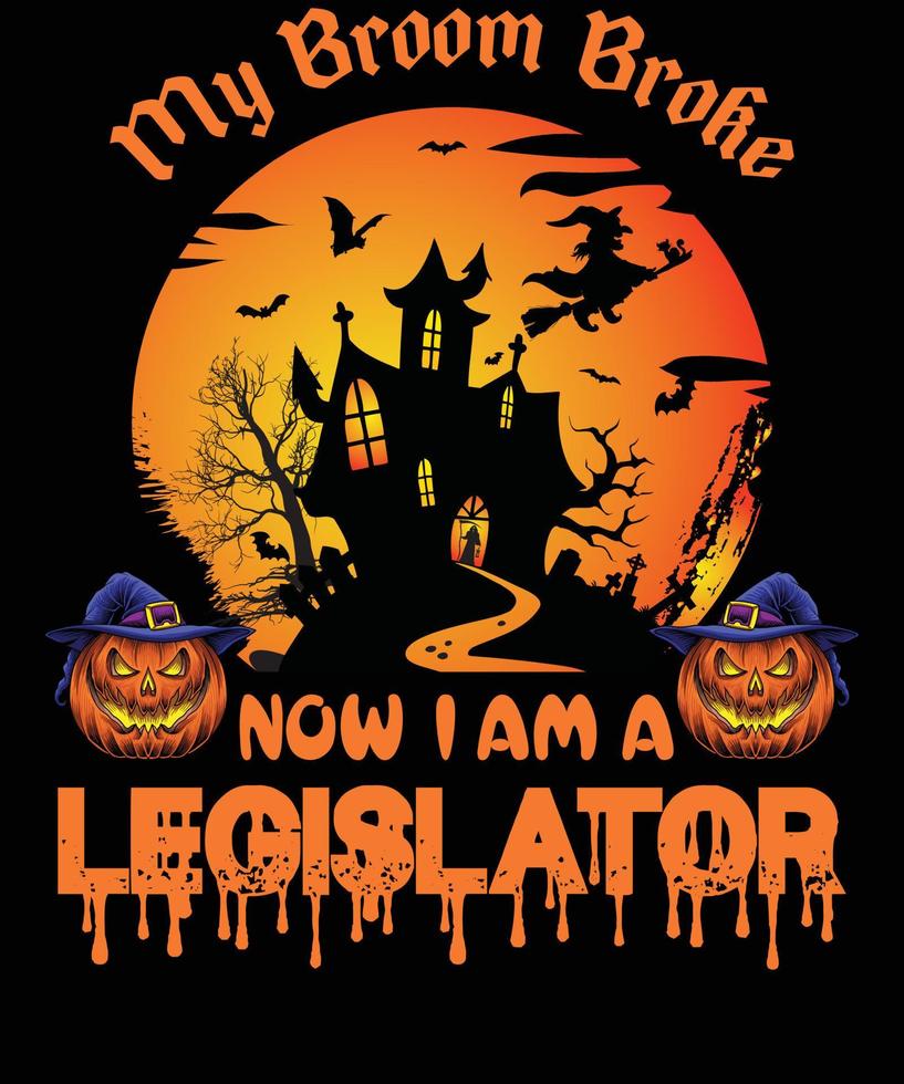 diseño de camiseta de legislador para halloween vector