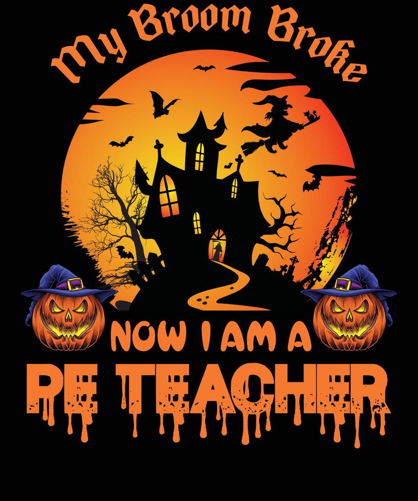 PE TEACHER T-SHIRT DESIGN FOR HALLOWEEN vector