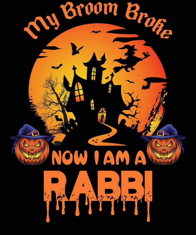 RABBI T-SHIRT DESIGN FOR HALLOWEEN vector