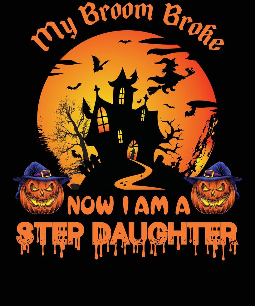 diseño de camiseta de hijastra para halloween vector