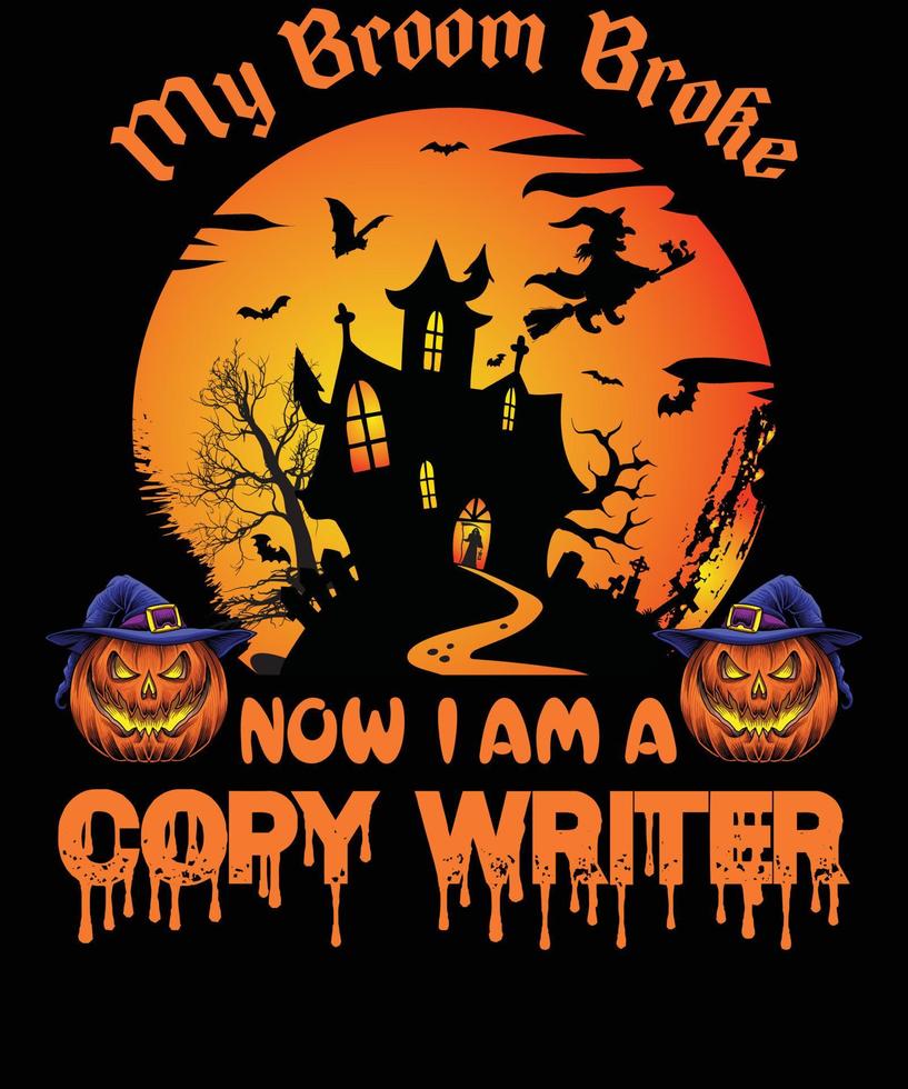 COPY WRITER T-SHIRT DESIGN FOR HALLOWEEN vector