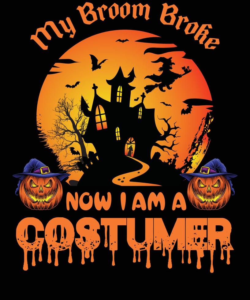 COSTUMER T-SHIRT DESIGN FOR HALLOWEEN vector