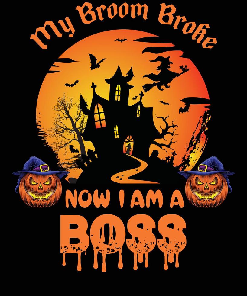 BOSS T-SHIRT DESIGN FOR HALLOWEEN vector