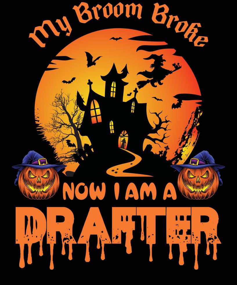 DRAFTER T-SHIRT DESIGN FOR HALLOWEEN vector