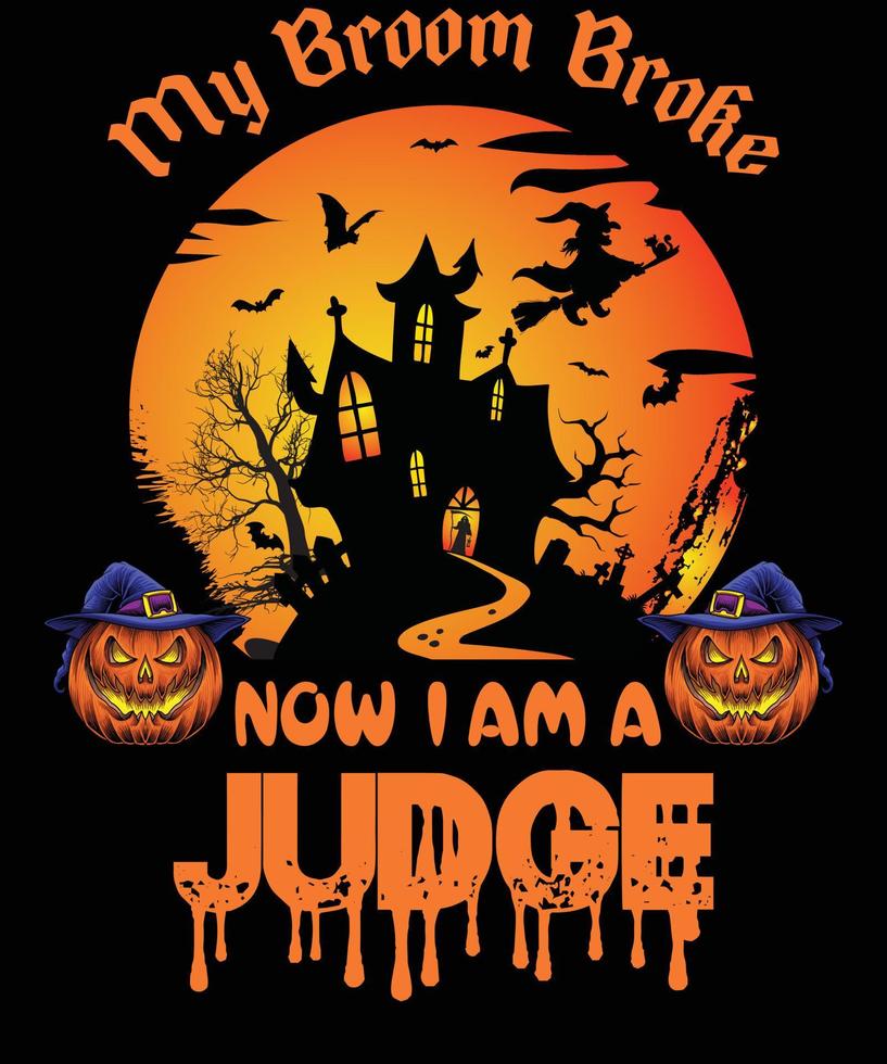 diseño de camiseta de juez para halloween vector