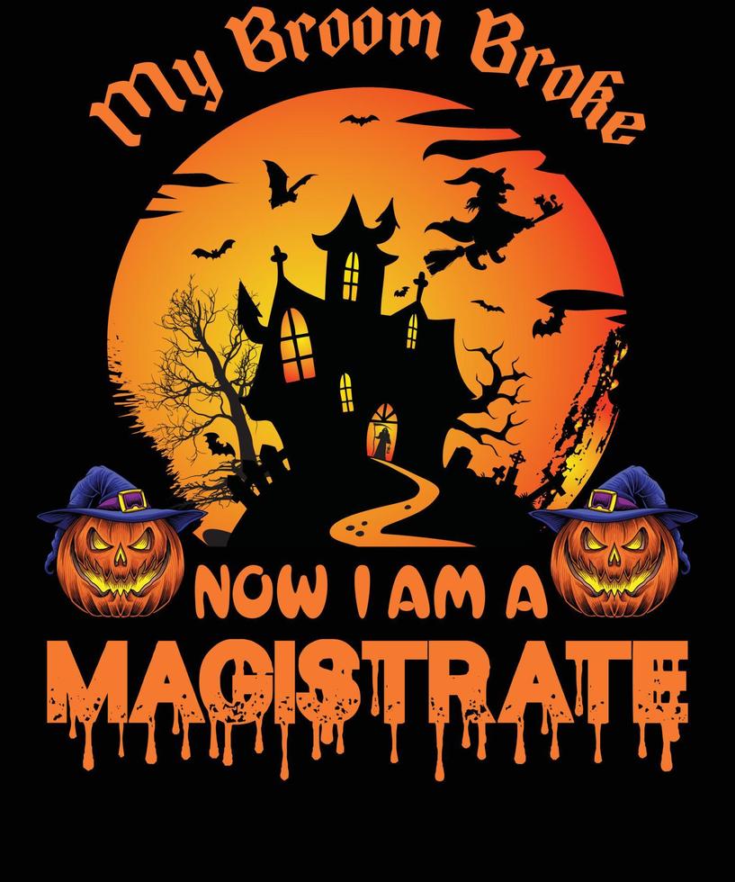 diseño de camiseta de magistrado para halloween vector