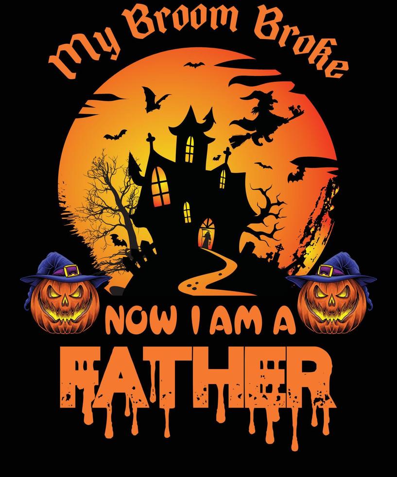 diseño de camiseta de padre para halloween vector