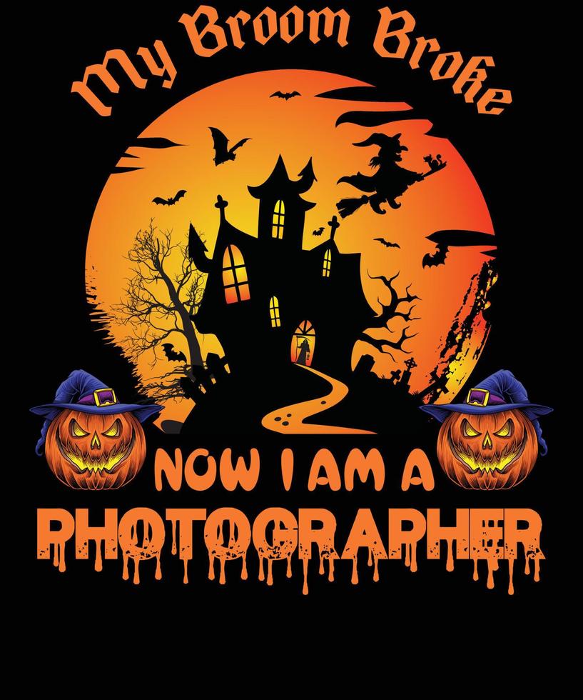 PHOTOGRAPHER T-SHIRT DESIGN FOR HALLOWEEN vector