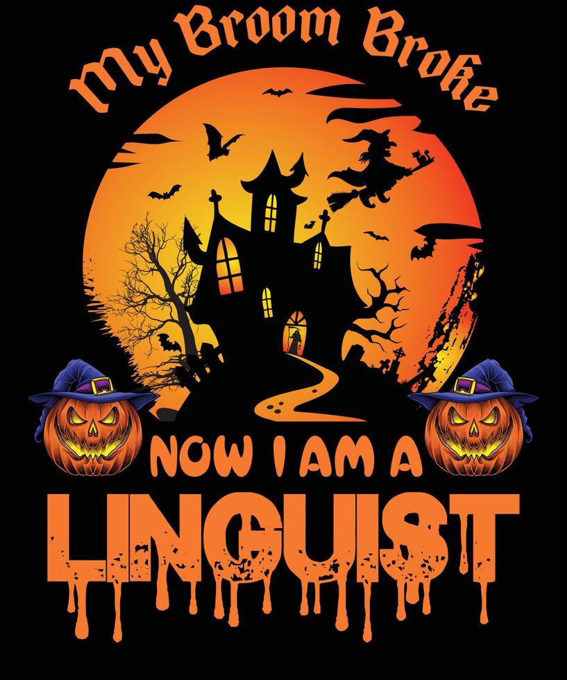 LINGUIST T-SHIRT DESIGN FOR HALLOWEEN vector