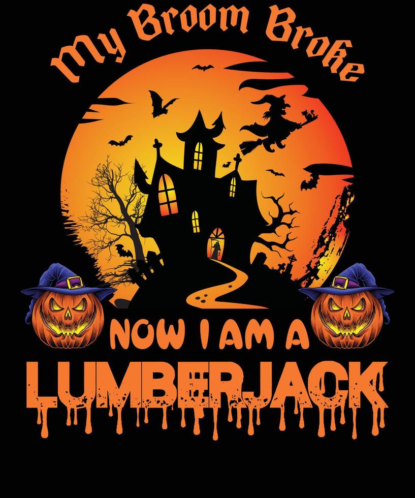 diseño de camiseta de leñador para halloween vector