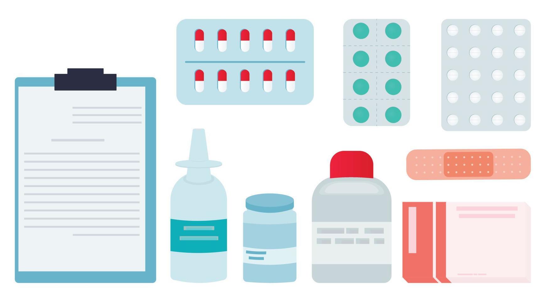 medical items set vector