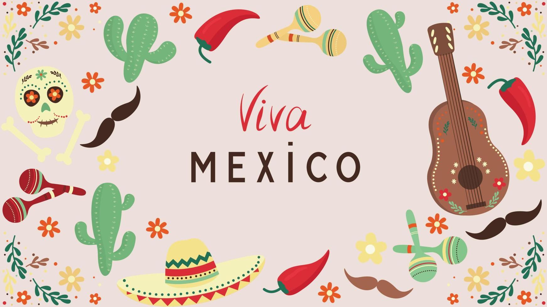 mexican culture attributes vector