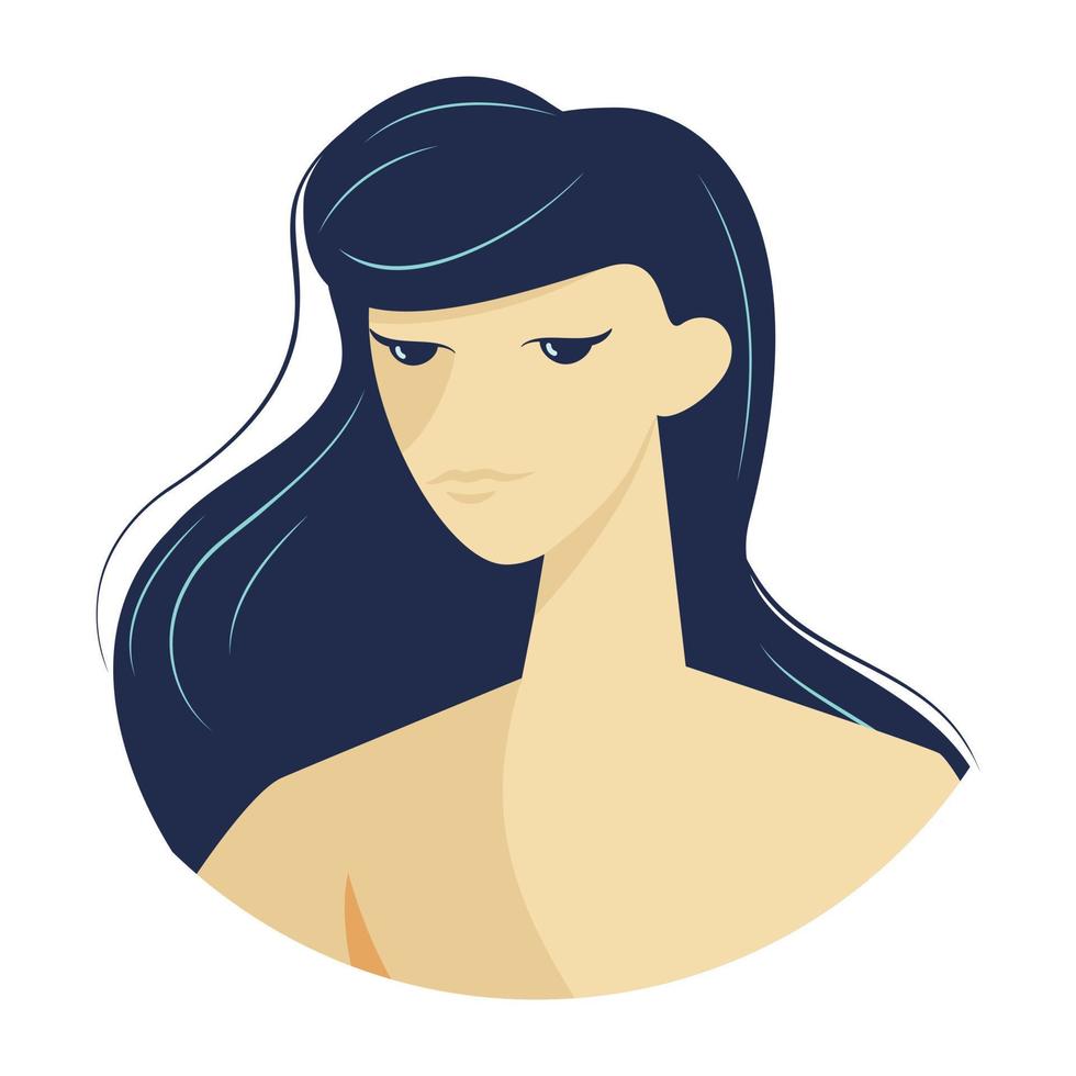 women portrait with long hair vector