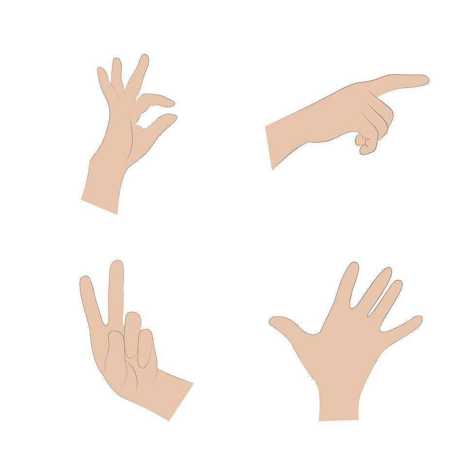 hands gestures set vector