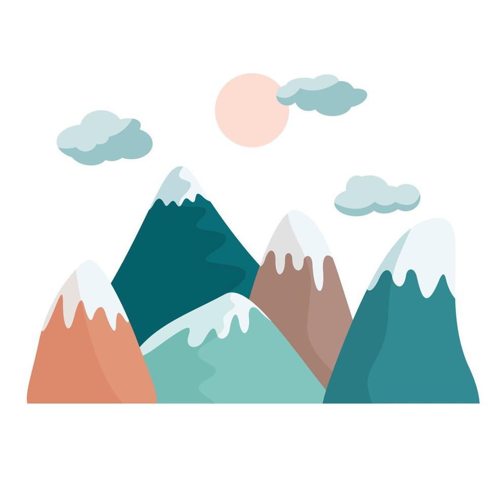 colorful mountains lanscape vector