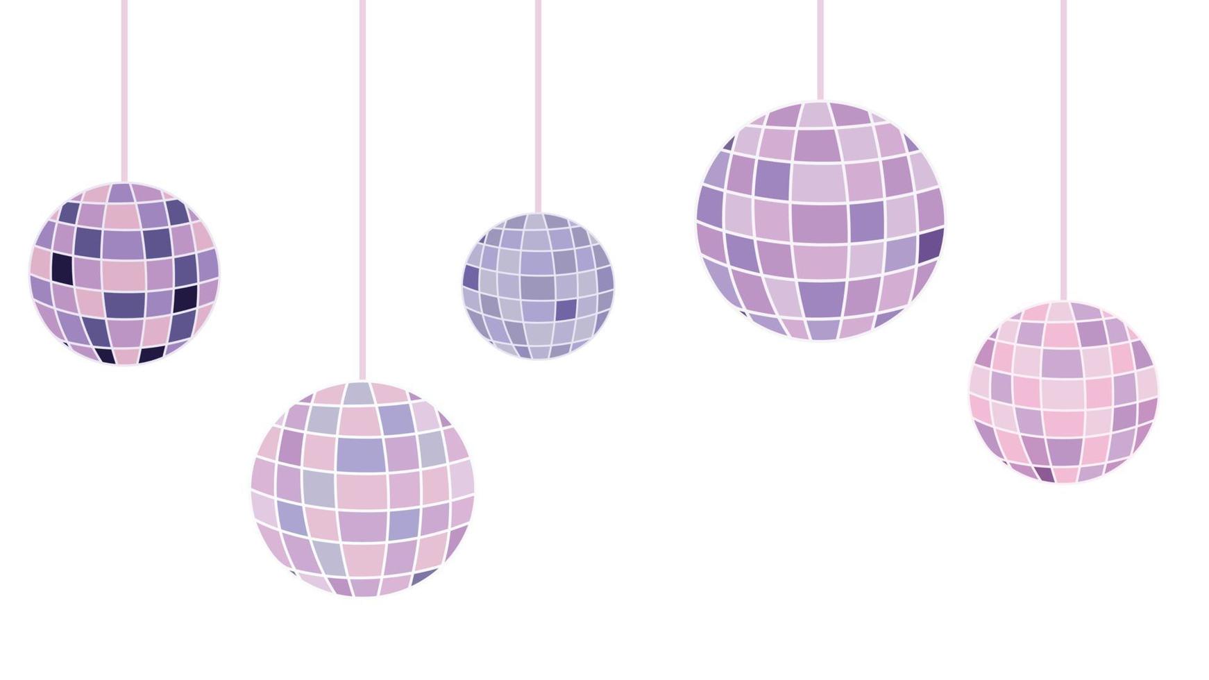 glamour shining disco balls vector