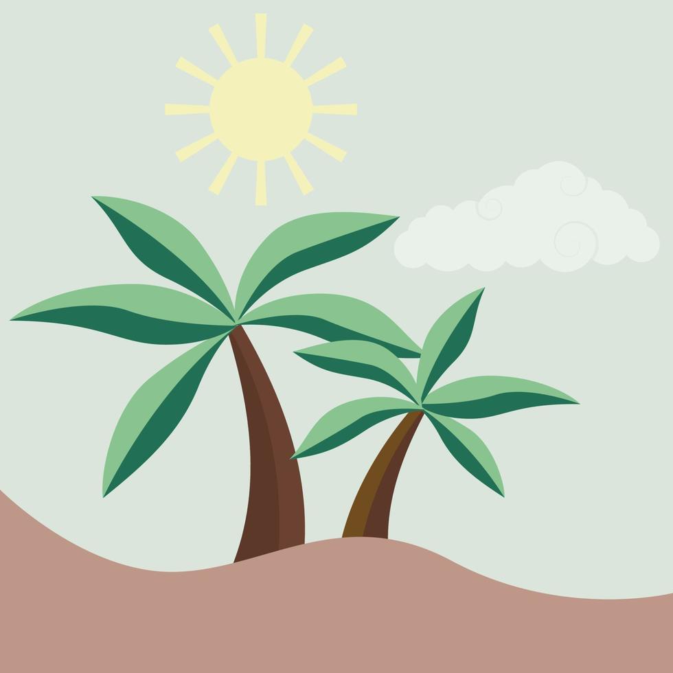 palm trees and sun vector
