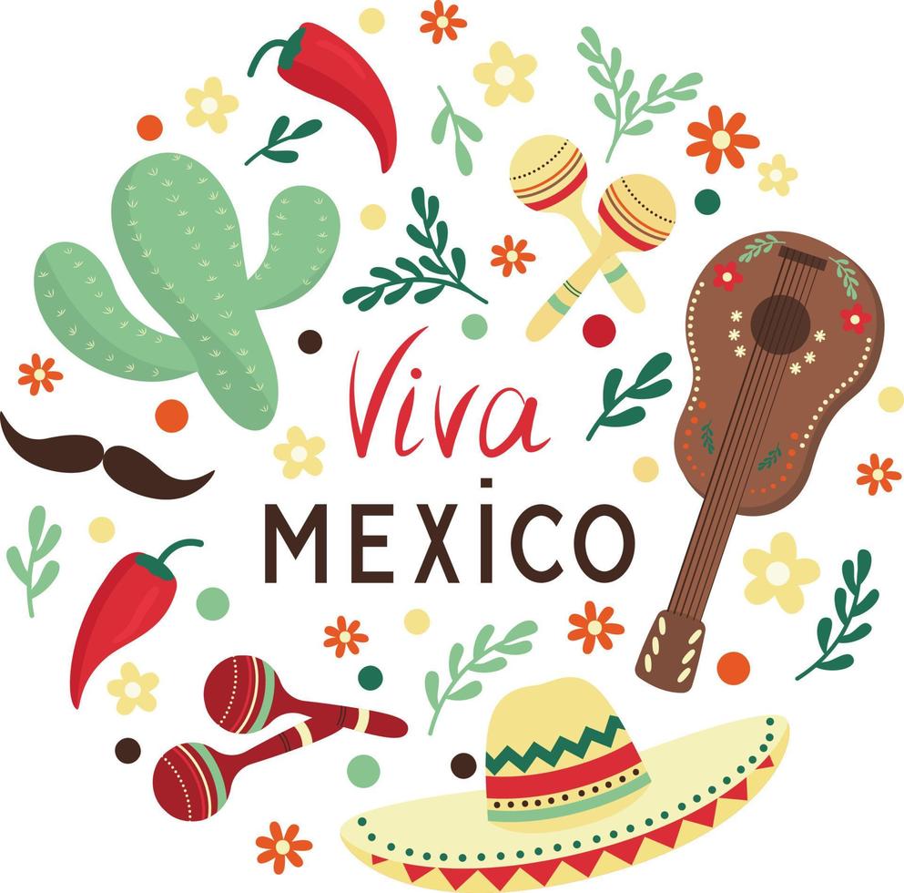 mexican culture attributes vector