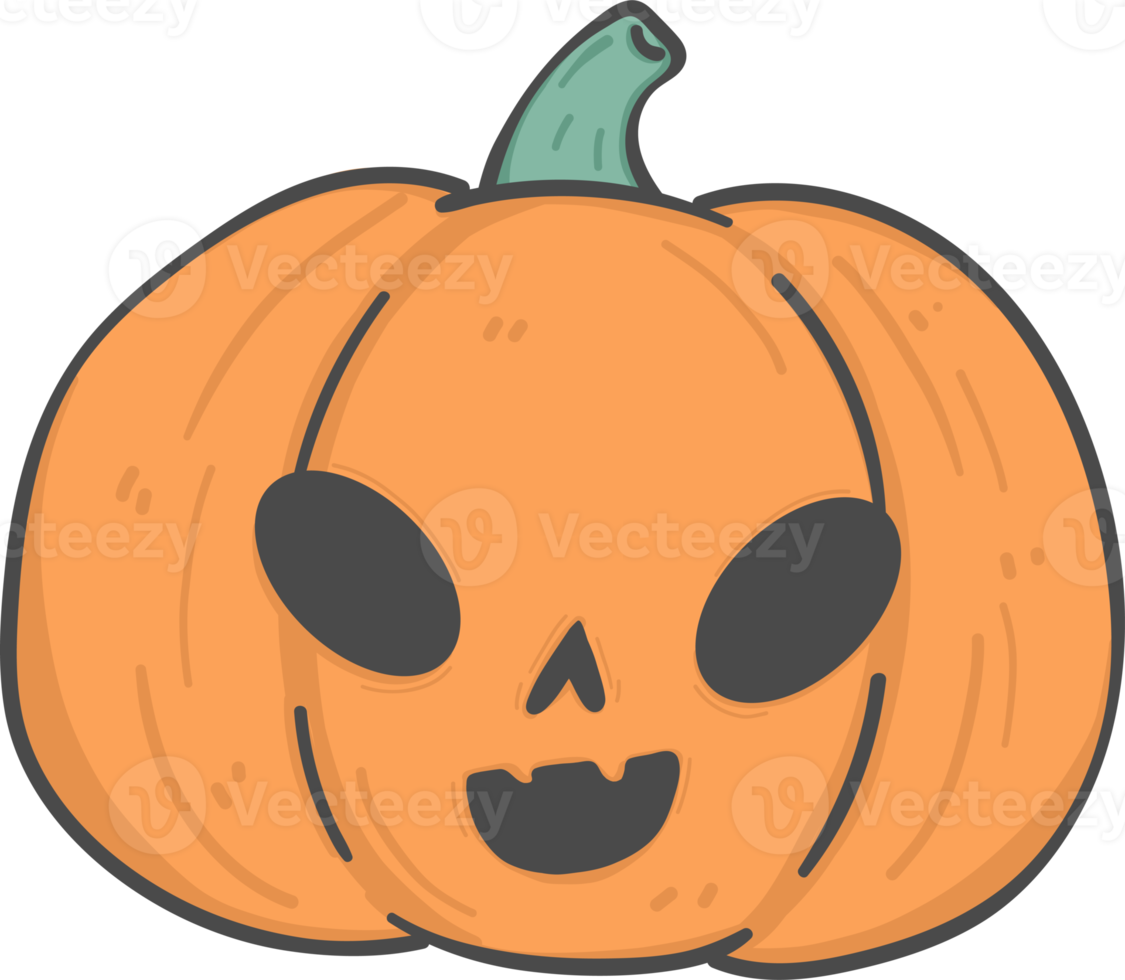 söt klotter halloween pumpa png