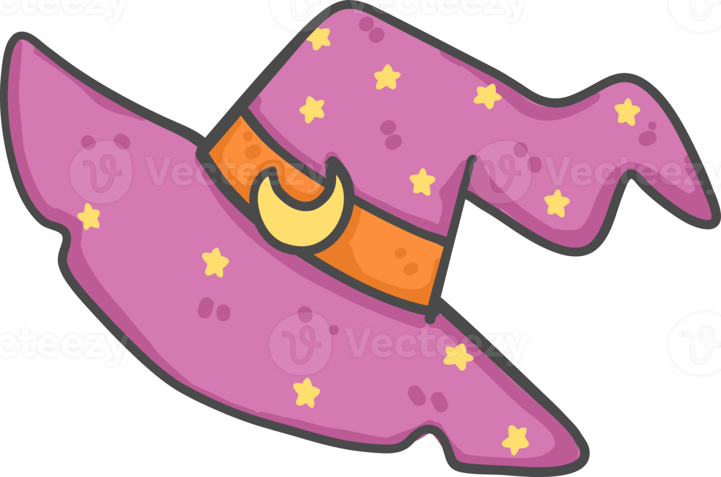 lindo dulce halloween fantasía bruja sombrero garabato pastel png