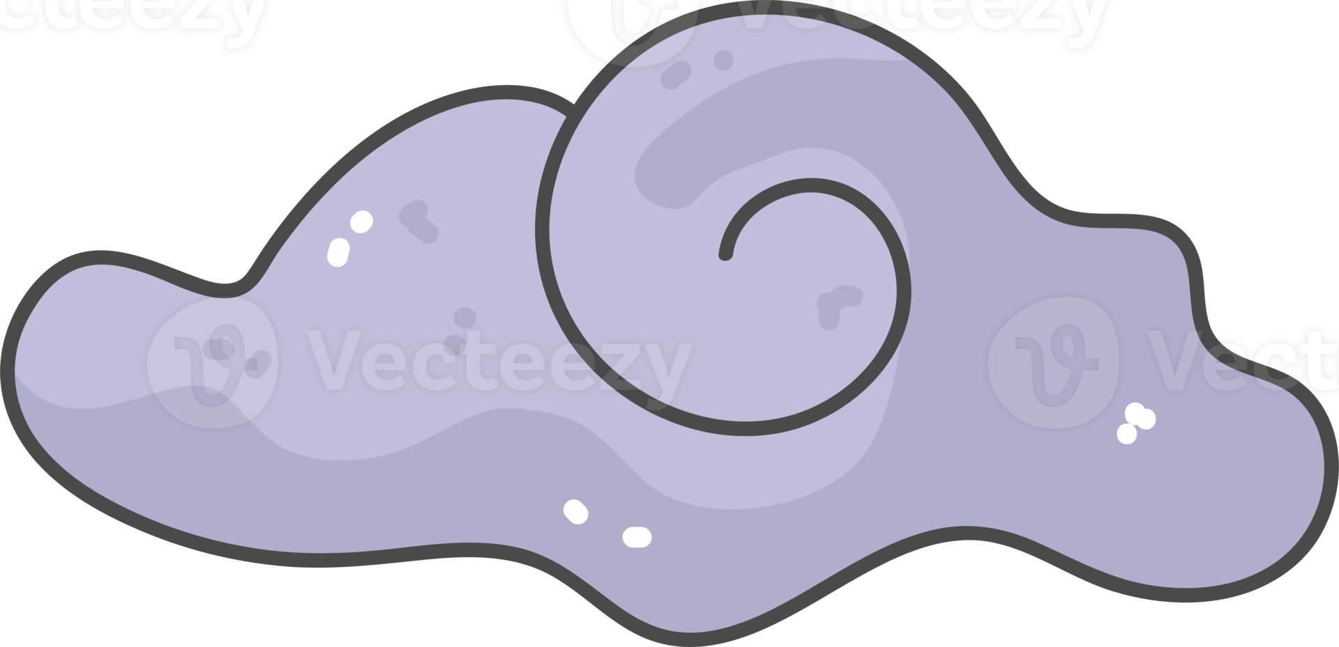 schattig halloween Purper wolk tekenfilm schets png