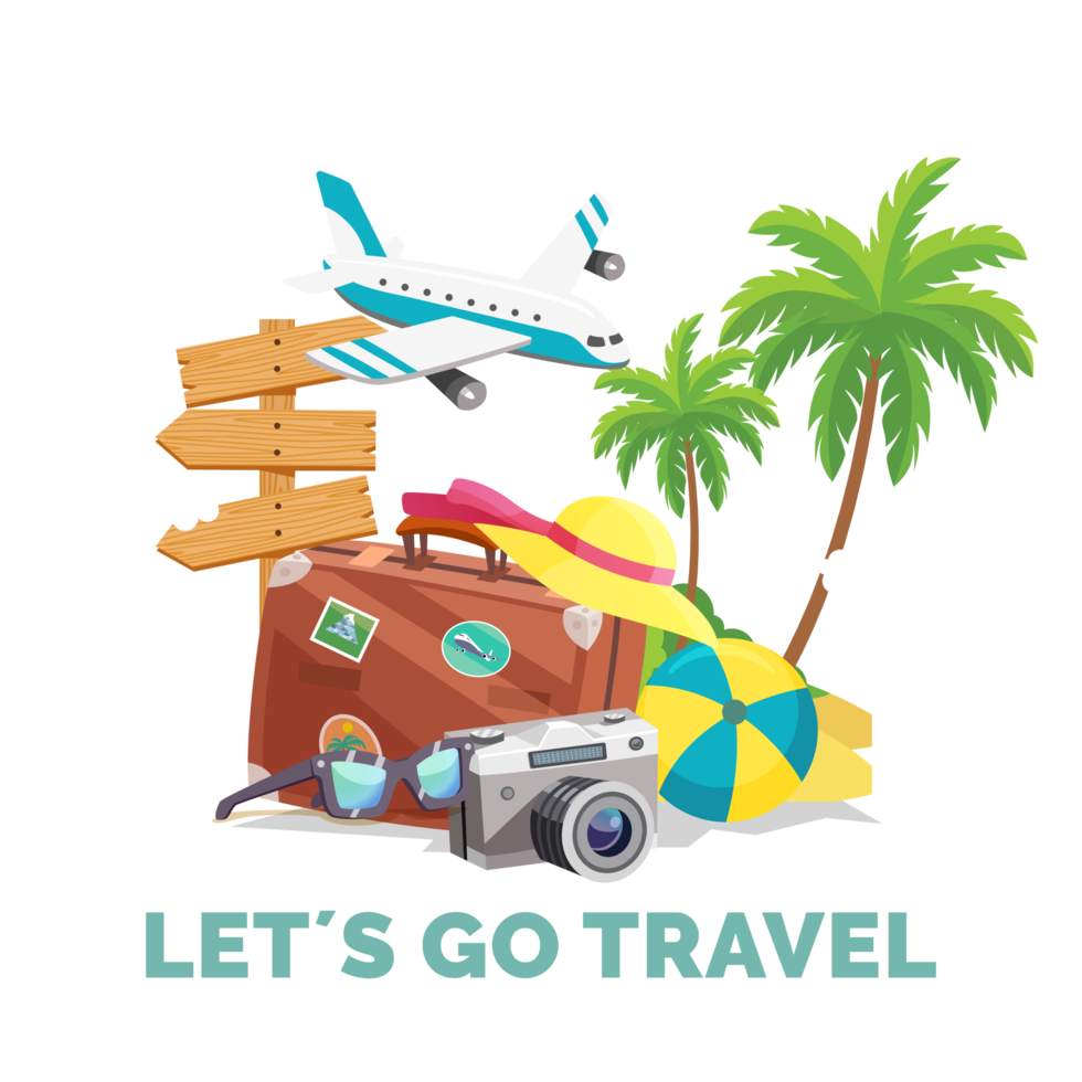 travelling vacation design illustration png