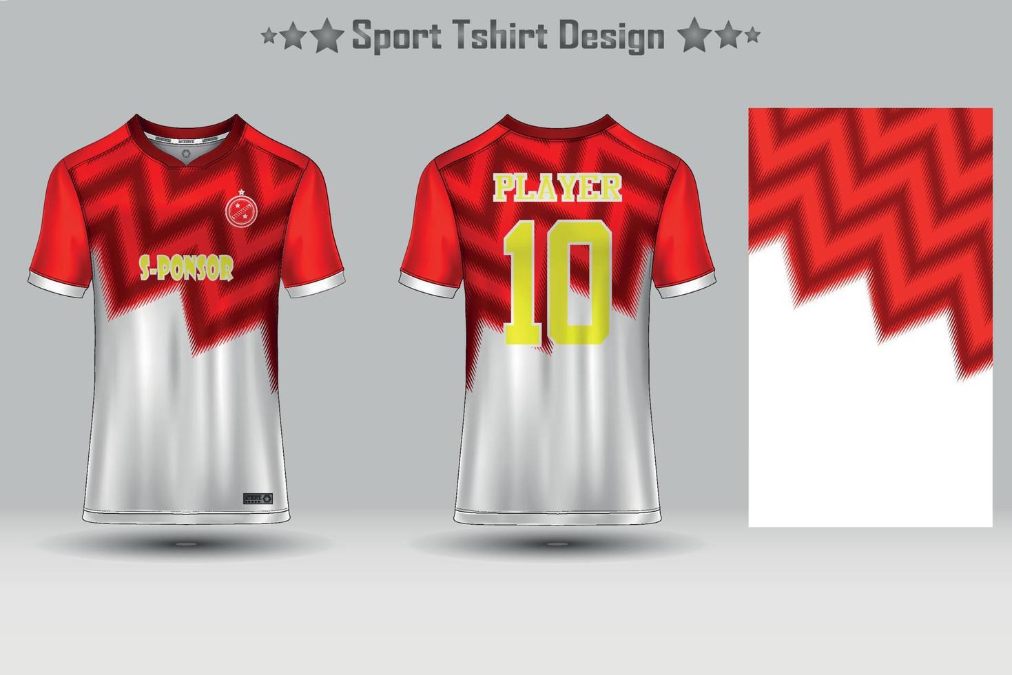 Football jersey mockup and sport jersey mockup with abstract geometric pattern vector