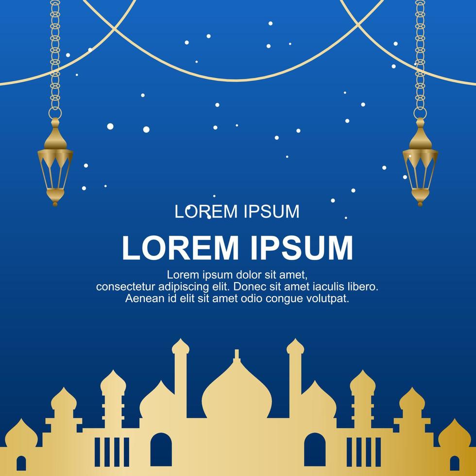 gradient islamic ramadan Social Media posts Background with mosque illustration vector