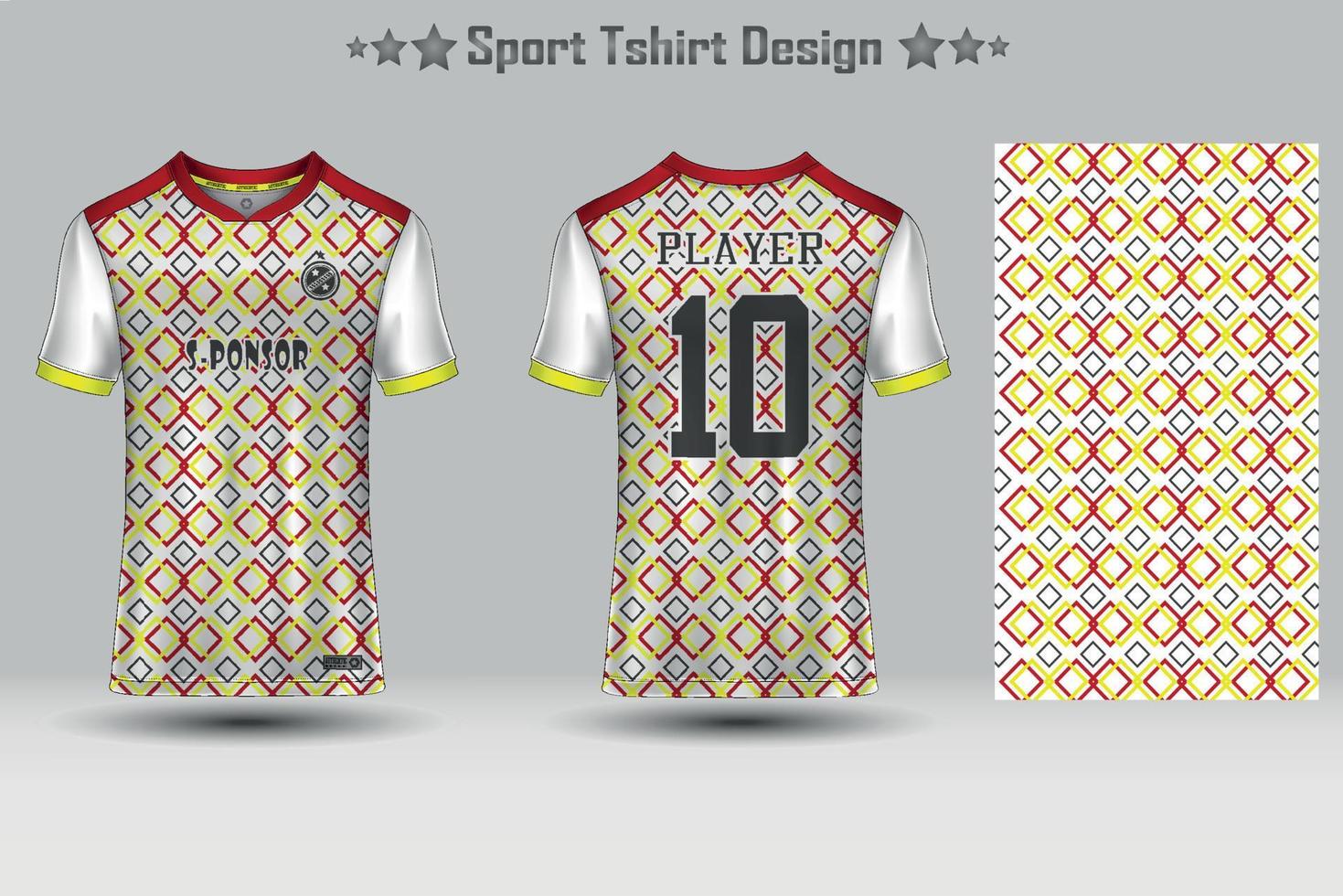 maqueta de camiseta deportiva de fútbol diseño de camiseta con patrón geométrico abstracto vector