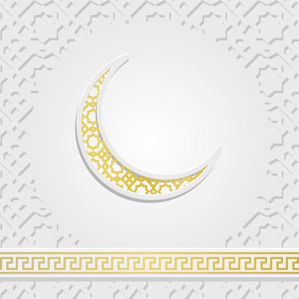 Eid mubarak arabic islamic elegant white and golden luxury ornamental background vector