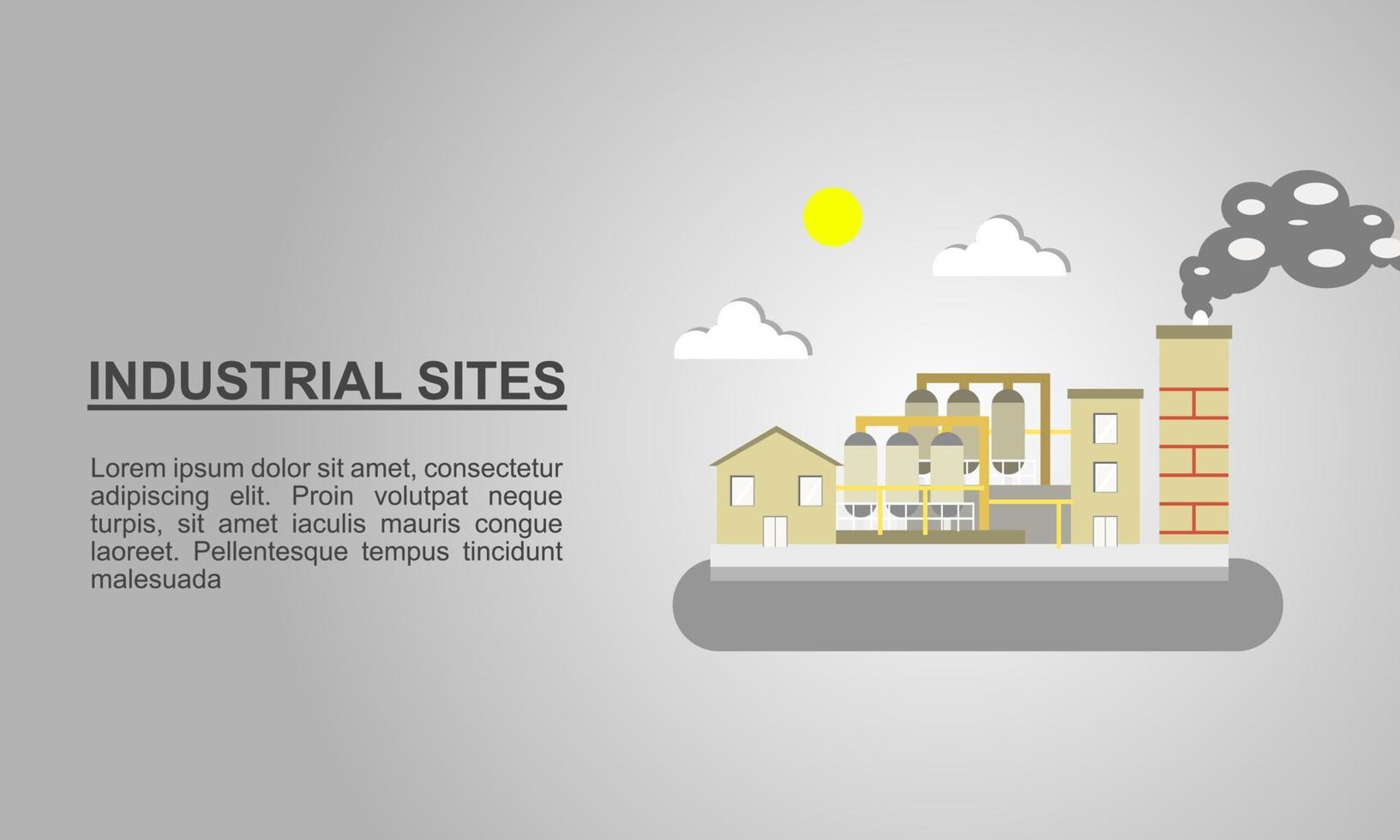 industrial sites with building chimney vector