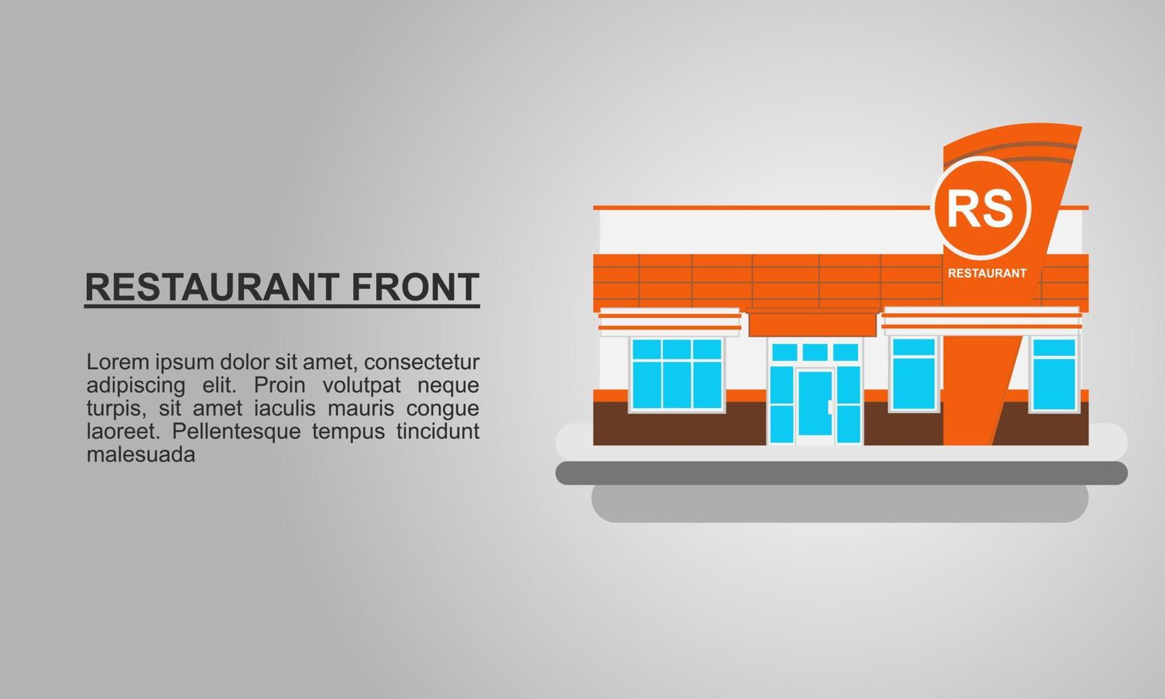 mostrando el frente del vector de restaurantes