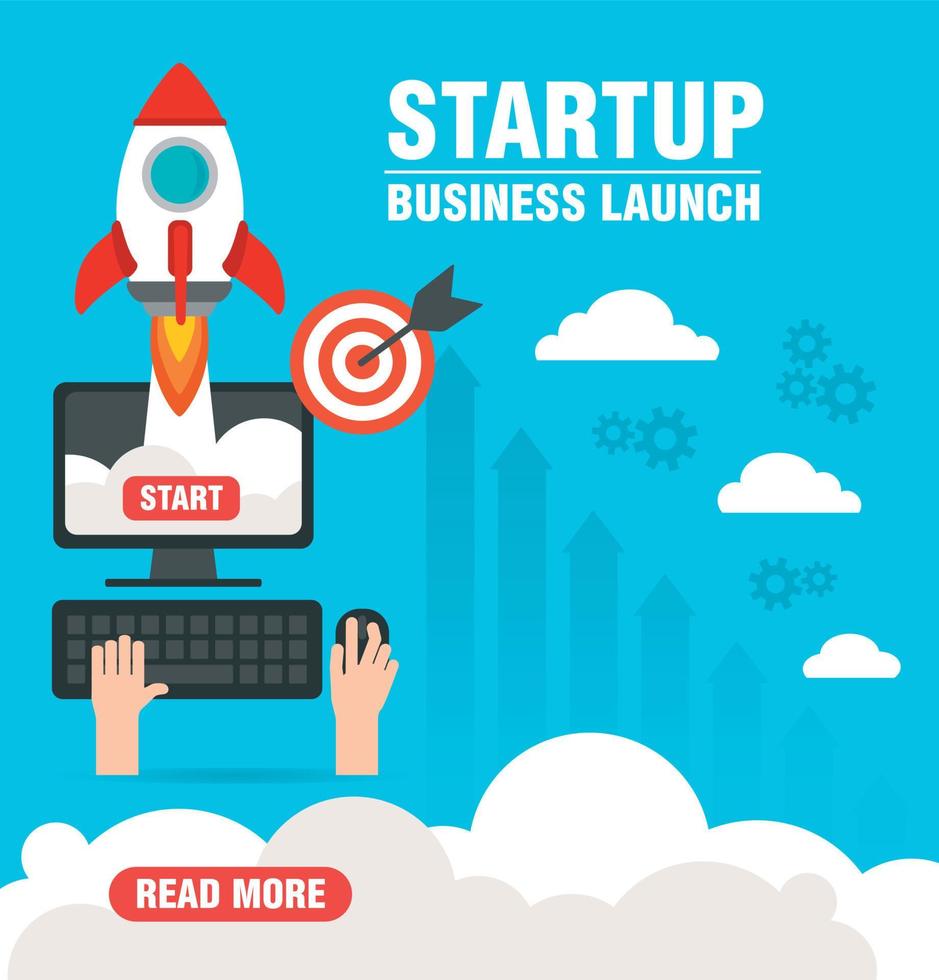Startup business launch modern concept design flat vector
