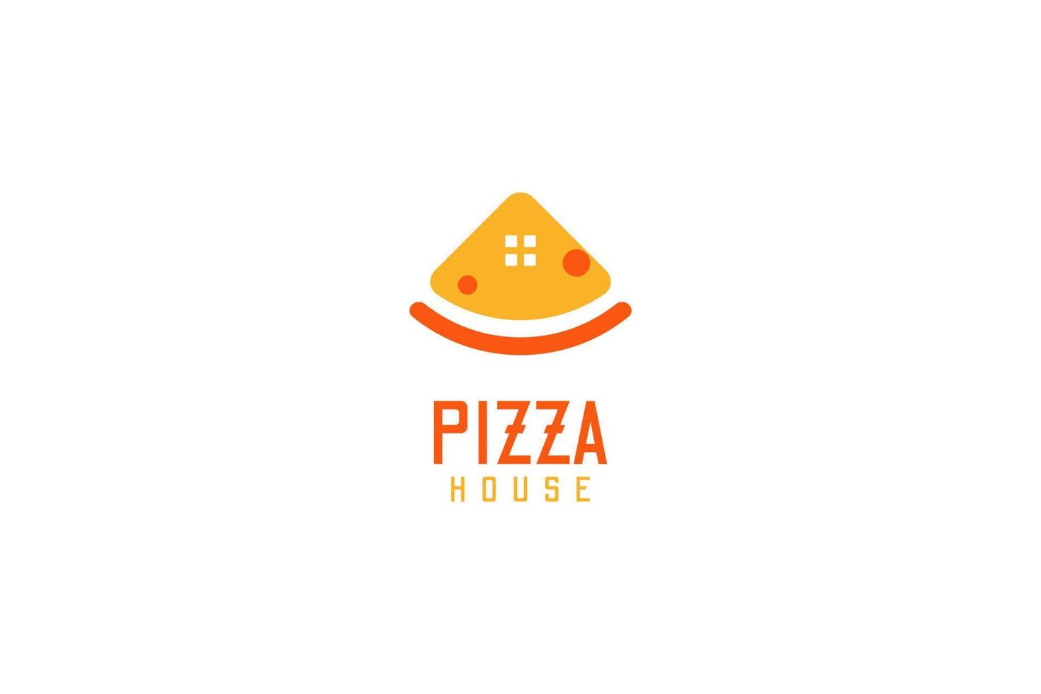 Flat pizza house logo design vector illustration idea