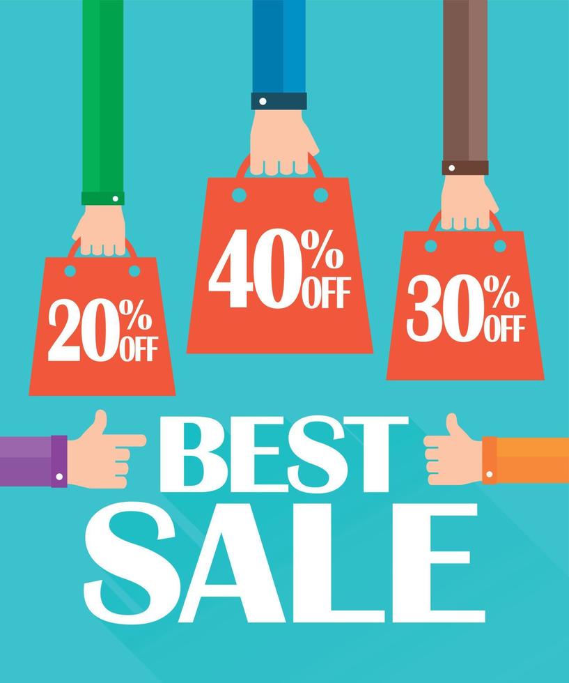 Flat modern design best sale, shopping bag vector