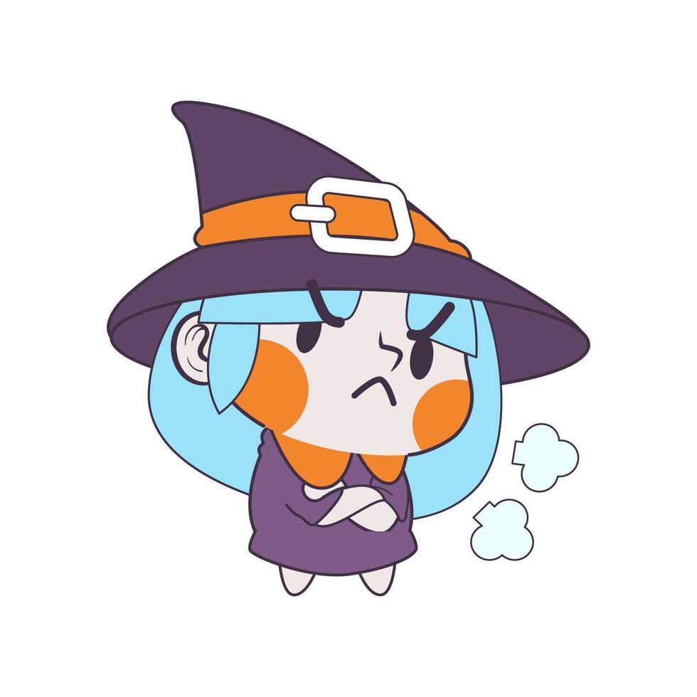 cute little witch cartoon vector illustration, witch vector set