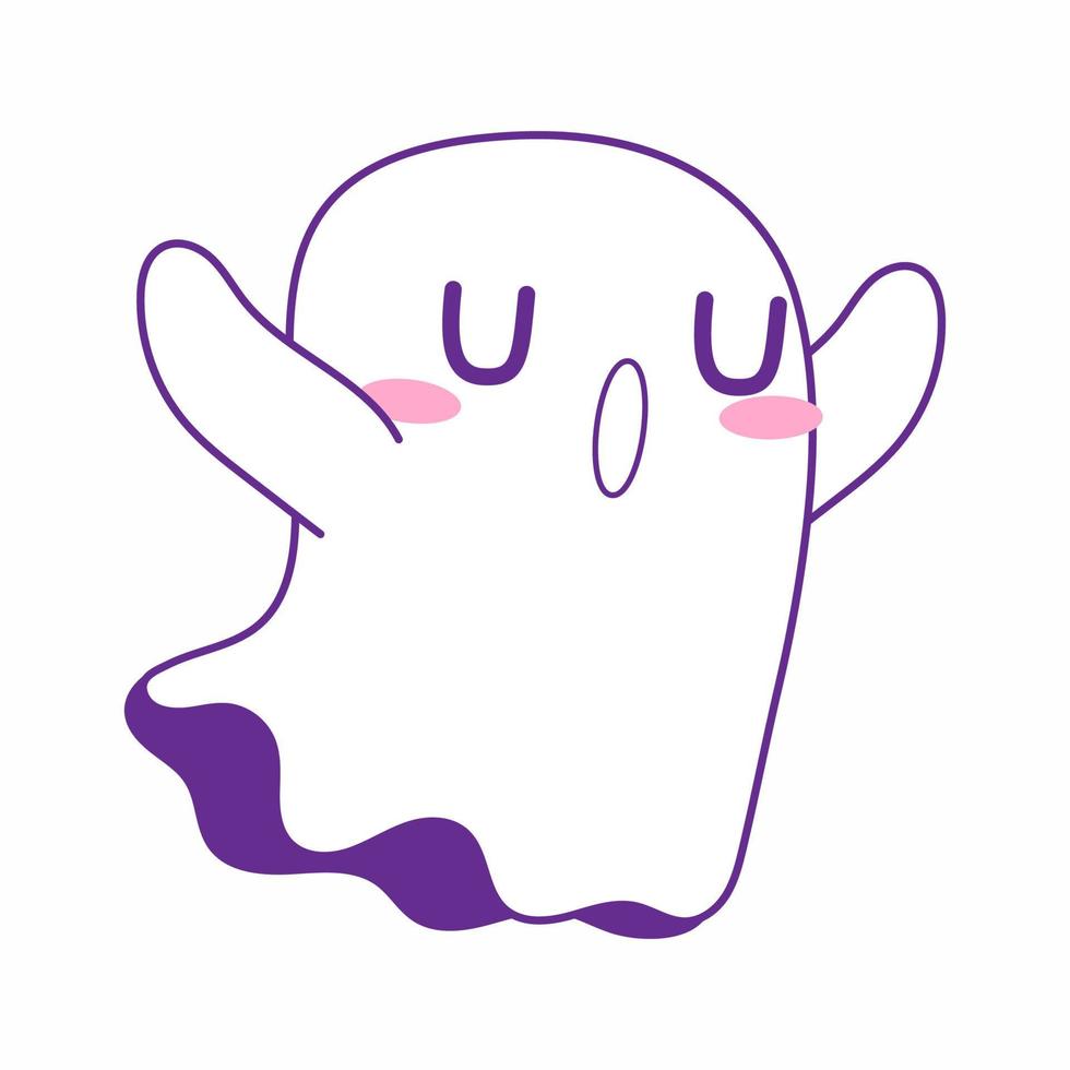 conjunto de ilustración de vector de pequeño fantasma lindo, conjunto de halloween fantasma