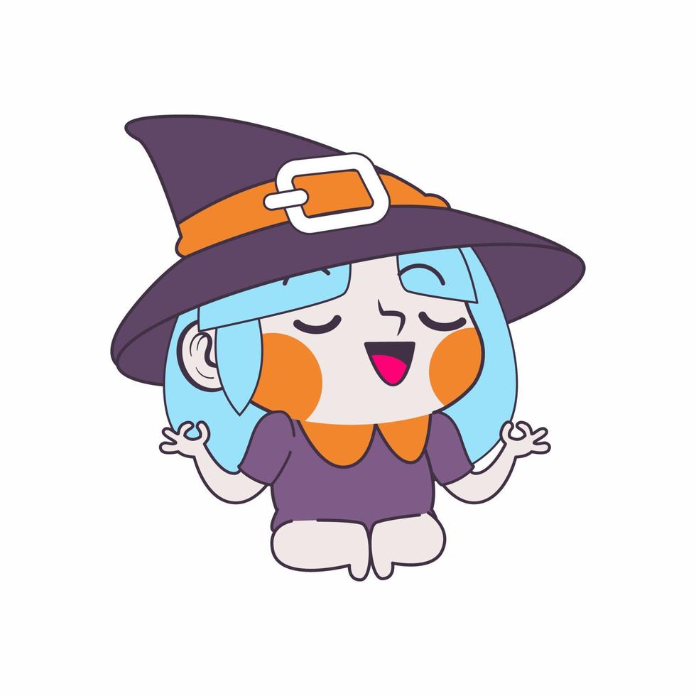 cute little witch cartoon vector illustration, witch vector set