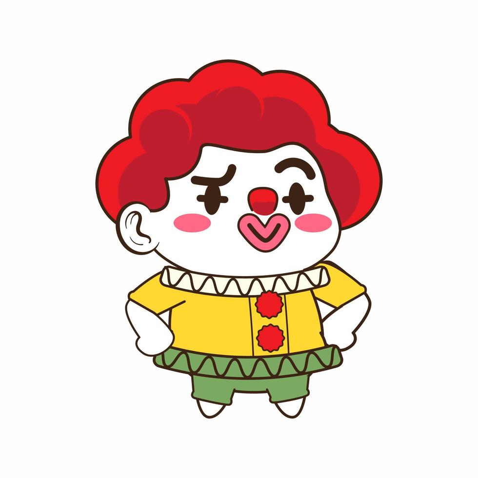 cute little clown vector illustration set